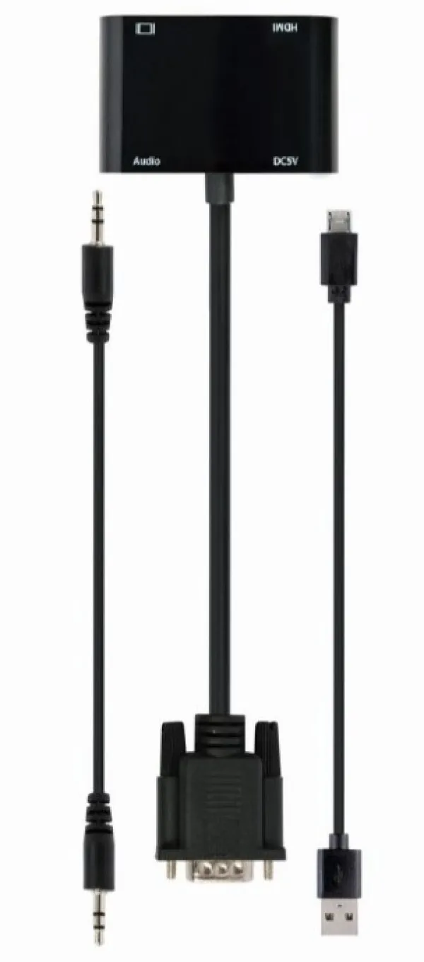 GEMBIRD A-VGA-HDMI-02 Gembird VGA to HDMI + VGA adapter cable, 0.15 m, black Slika 6