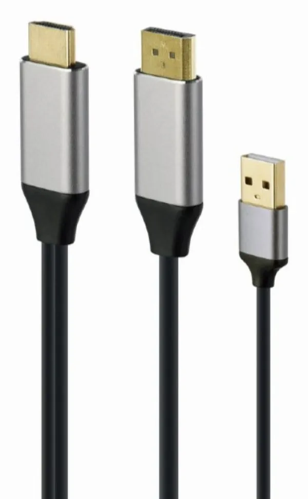 GEMBIRD A-HDMIM-DPM-01 Gembird Active 4K HDMI na DisplayPort adapter kabl, 2m, black Slika 1