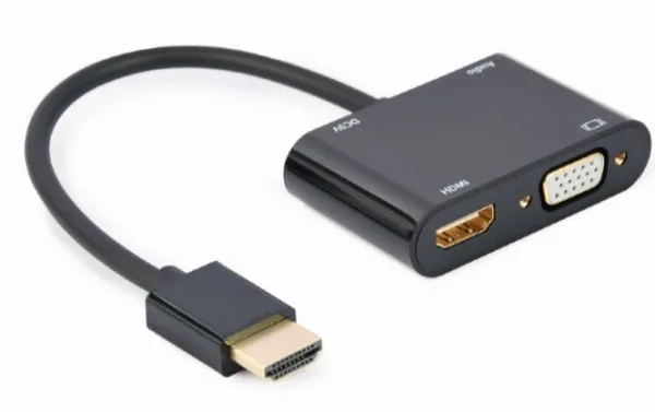 GEMBIRD A-HDMIM-HDMIFVGAF-01 * Gembird HDMI male to HDMI female + VGA female + audio adapter cable, black Slika 3