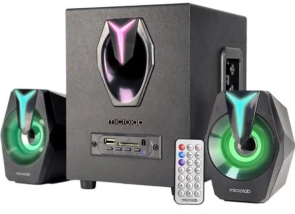 MICROLAB Microlab G100BT Aktivni zvucnici 2.1 11W (5W,2x3W) 3,5mm, SD, USB, FM, Bluetooth, daljinski, LED Slika 1