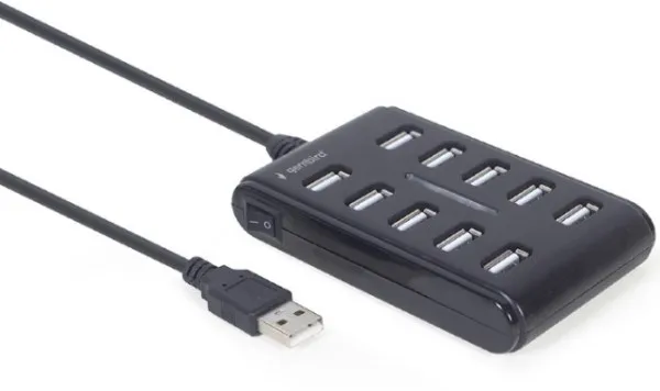 GEMBIRD UHB-U2P10P-01 Gembird 10-port USB 2.0 HUB, black A Slika 1