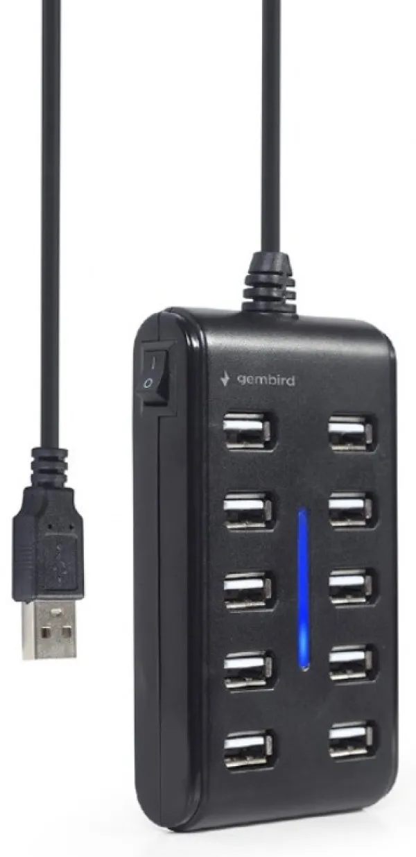 GEMBIRD UHB-U2P10P-01 Gembird 10-port USB 2.0 HUB, black A Slika 4