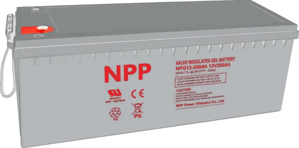 NPP NPG12V-200Ah, GEL BATTERY, C20=200AH, T16, 522x238x218x222, 52,8KG, Light grey Slika 2