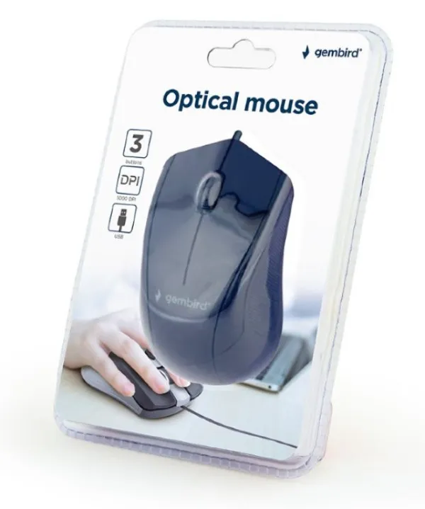 GEMBIRD MUS-3B-02 ** Gembird Opticki mis 1000Dpi 3-button black 105mm USB (237) Slika 4