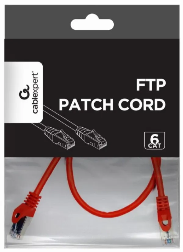 GEMBIRD PP6-0.5M/R Gembird Mrezni kabl, CAT6 FTP Patch cord 0.5m red Slika 2