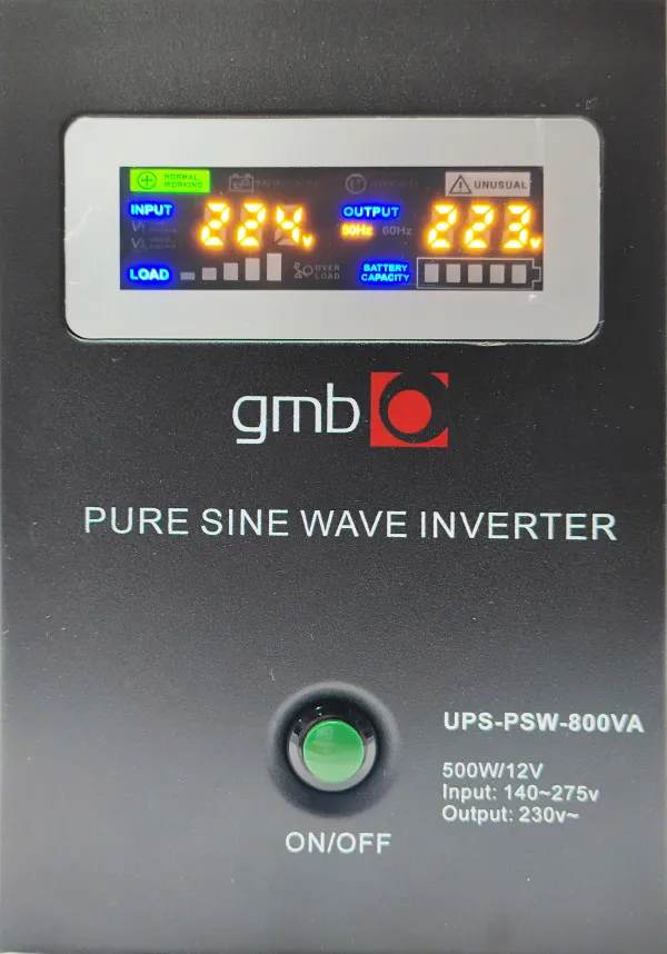 GEMBIRD UPS-PSW-800VA GMB LONG, cist sinusni pretvarac sa produzenom autonomijom 500W-220V/12V Slika 2