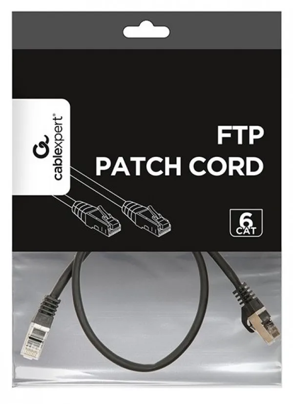 GEMBIRD PP6-1M/BK Gembird Mrezni kabl, CAT6 FTP Patch cord 1m black Slika 1