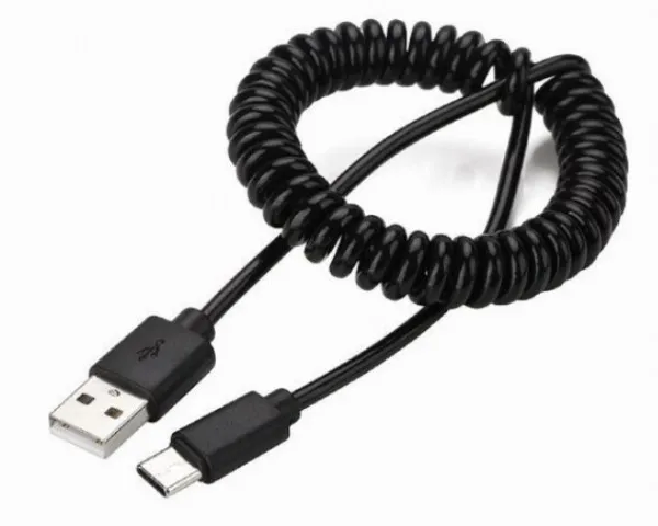 GEMBIRD CC-USB2C-AMCM-0.6M Gembird Spiralni USB 2.0 AM na USB-C kabl, 0.6m, black Slika 3