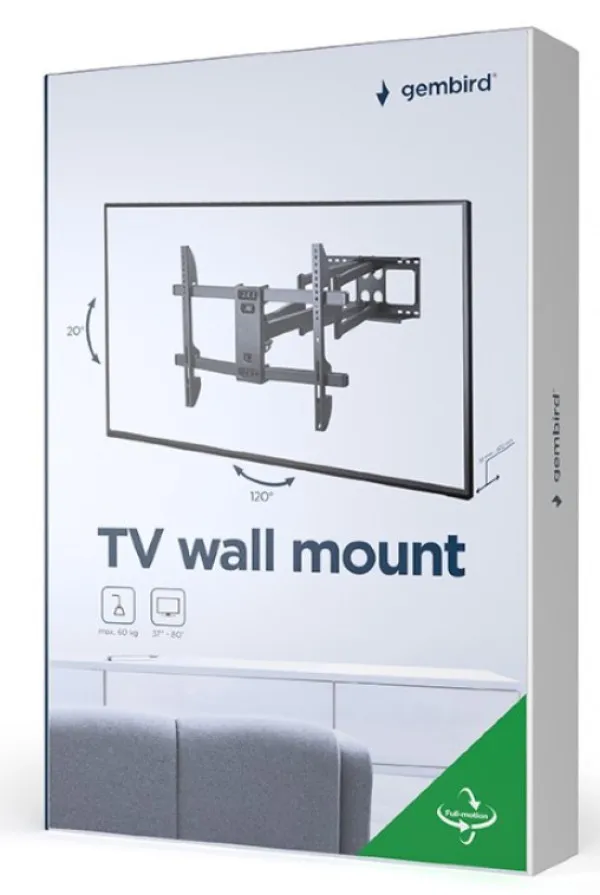 GEMBIRD WM-80ST-02 Gembird TV nosac okretanje/tilt 37-80 VESA max.60x40cm, max 60kg, drzac Slika 8