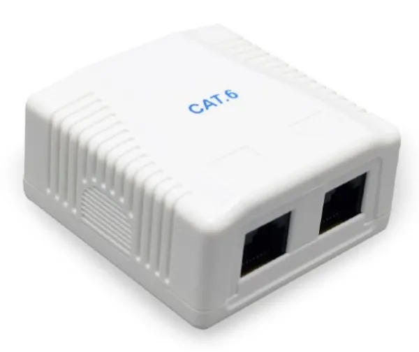 GEMBIRD NCAC-2U6-01 Gembird CAT6 UTP 2-port kutija za površinsku montažu za RJ45 Slika 3