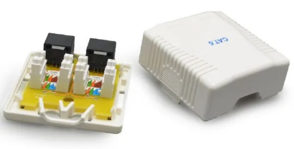 GEMBIRD NCAC-2U6-01 Gembird CAT6 UTP 2-port kutija za površinsku montažu za RJ45 Slika 1