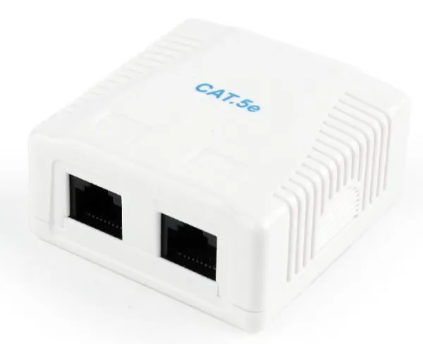 GEMBIRD NCAC-2U5E-01 Gembird CAT5E UTP kutija za površinsku montažu sa 2 porta za RJ45 Slika 3