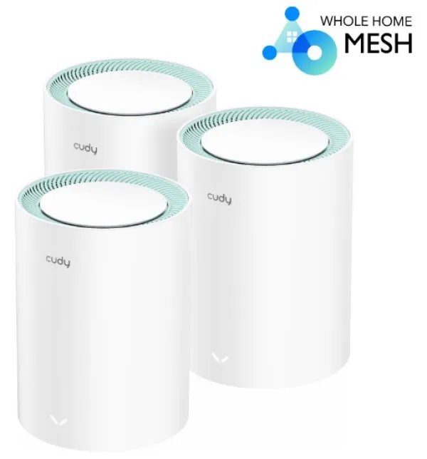 CUDY Cudy M1300 3-pack AC1200 Dual Band 2.4Ghz+5Ghz WiFi MESH, GiGABIT, 4x Antena 16MB/128DDR Slika 3