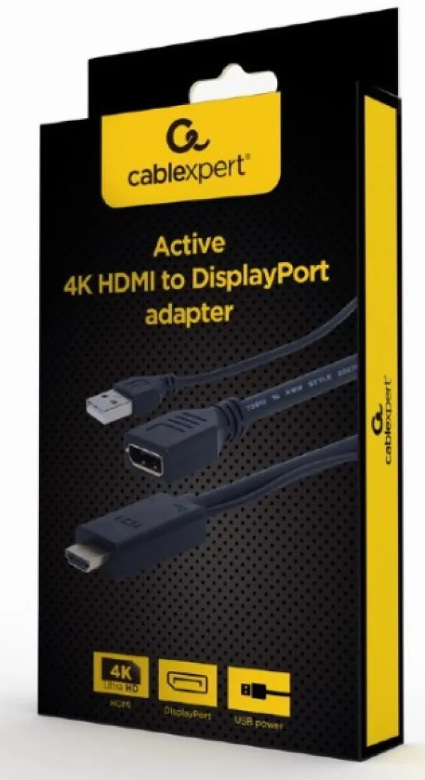 GEMBIRD A-HDMIM-DPF-01 Gembird Active 4K HDMI to DisplayPort adapter, black A Slika 2