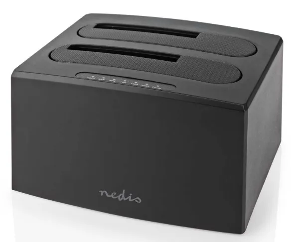 NEDIS HDDUDB3210BK Nedis USB 3.2 DUPLI docking station za 2.5/3.5 SATA hard diskove, Kloniranje max 8TB Slika 4