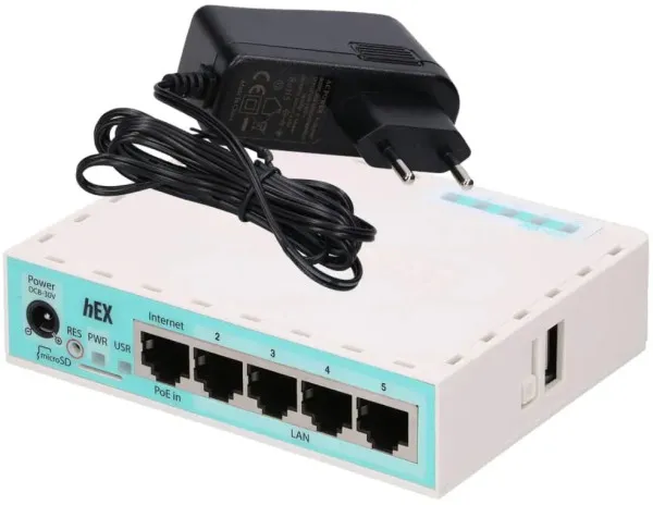 MikroTik RB750Gr3 heX 5xGigabit, Dual Core 880MHz CPU, 256MB RAM, USB, microSD, RouterOS L4 MT023 Slika 1