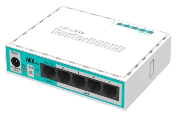 MikroTik RB750r2 heX LITE 5xLAN 10/100, 850MHz CPU, 64MB RAM, RouterOS L4 (265) Slika 2