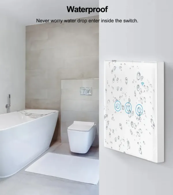 GEMBIRD TUYA-SMART-1 GANG-RSH-SP001 GMB WiFi  switch Alexa google home tempered glass touch Wireles remoteV2 Slika 1