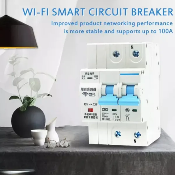 GEMBIRD ZIGBEE-SMART-SWITCH BREAKER Gembird Tuya prekidac-osigurac APP Glasovna kontrola Alexa Google Smart Slika 1
