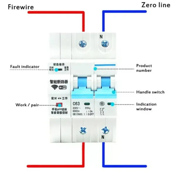 GEMBIRD ZIGBEE-SMART-SWITCH BREAKER Gembird Tuya prekidac-osigurac APP Glasovna kontrola Alexa Google Smart Slika 3