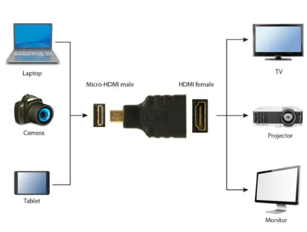 GEMBIRD A-HDMI-FD Gembird HDMI (A female) to micro-HDMI (D male) adapter Slika 2