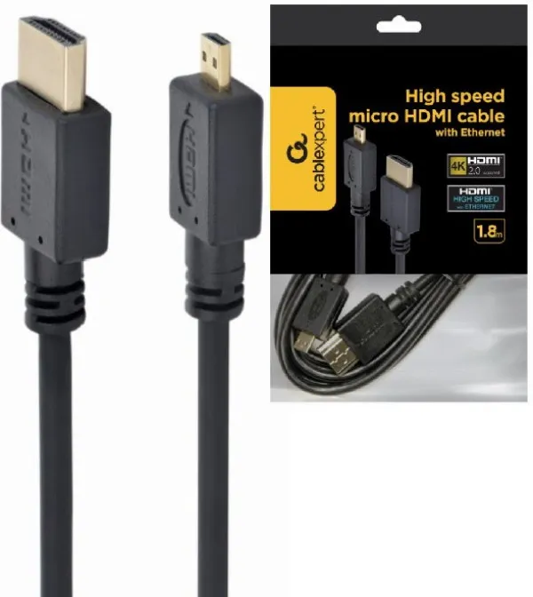 GEMBIRD CC-HDMID-6 Gembird HDMI male to micro D-male black kabl 1.8m Slika 1
