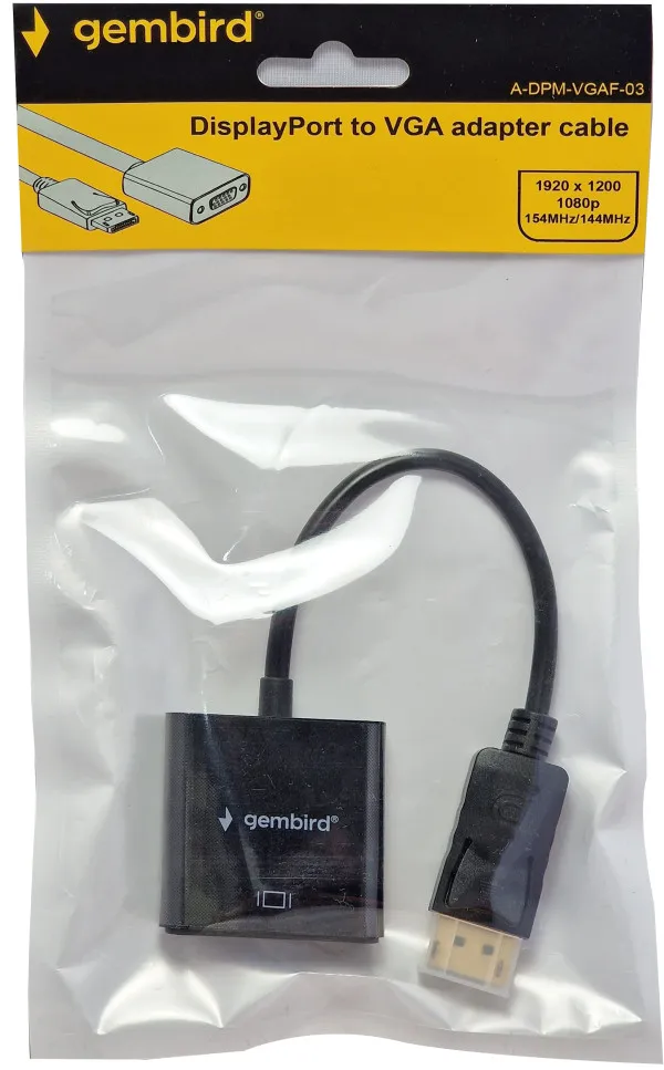 GEMBIRD A-DPM-VGAF-03 ** Gembird DisplayPort to VGA adapter cable, BLACK (381) Slika 3