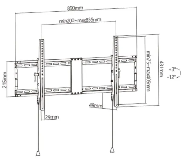 GEMBIRD WM-90T-01 Gembird tilt VESA max 80x40cm 43-90 max.70kg A Slika 1