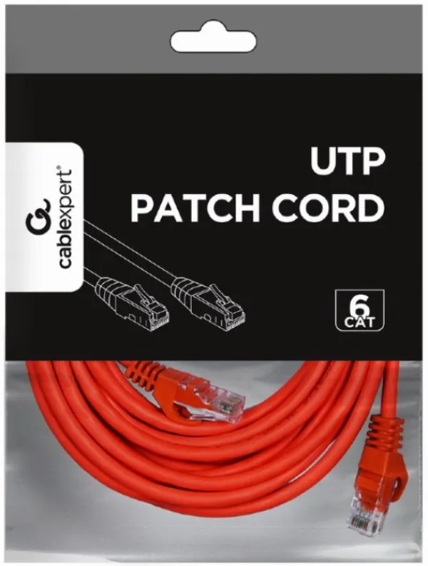 GEMBIRD PP6U-5M/R Gembird Mrezni kabl, CAT6 UTP Patch cord 5m red Slika 1