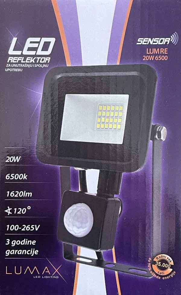 Led reflektor lumre-20w 6500k 1620lm sensor Slika 1