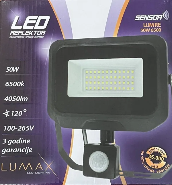 Lumax Led reflektor lumre-50w 6500k 4050lm sensor Slika 1