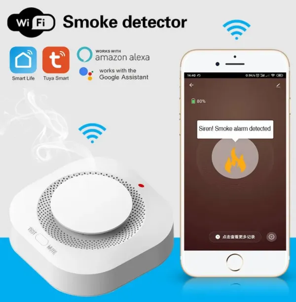GEMBIRD SMART-SMOKE Gembird ZIGBEE Wifi pametni senzor detektor dima 80DB alarm pozara Slika 4