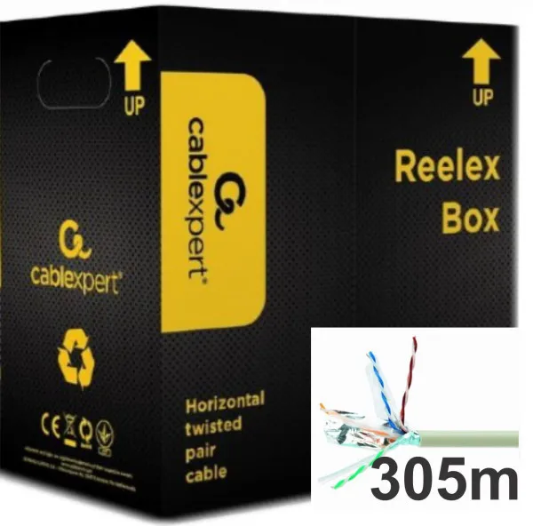 GEMBIRD FPC-6260E-SOL *Gembird, FTP cat.6 Indoor, solid 23AWG, 0.57mm PREMIUM CCA kotur pun presek 305m(4999 Slika 1