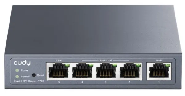 CUDY Cudy R700 Gigabit Multi-WAN VPN Router, 1Gbit WAN, 3Gibt LAN/WAN, 1Gbit LAN, 128MB DDR, 16MB NOR Fl Slika 2