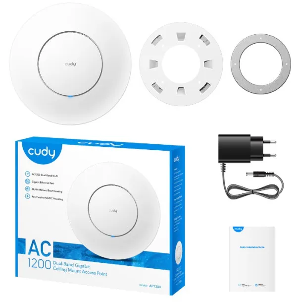 CUDY Cudy AP1300 AC1200 Gigabit Wireless Access Point, Dual Band, 1xGbit WAN/LAN (PoE), AP/Router/RE/WISP Slika 1