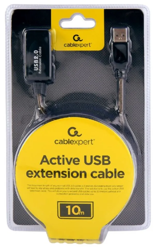 GEMBIRD UAE-01-10M Gembird USB 2.0 active extension cable, black color, bulk package, 10m Slika 4