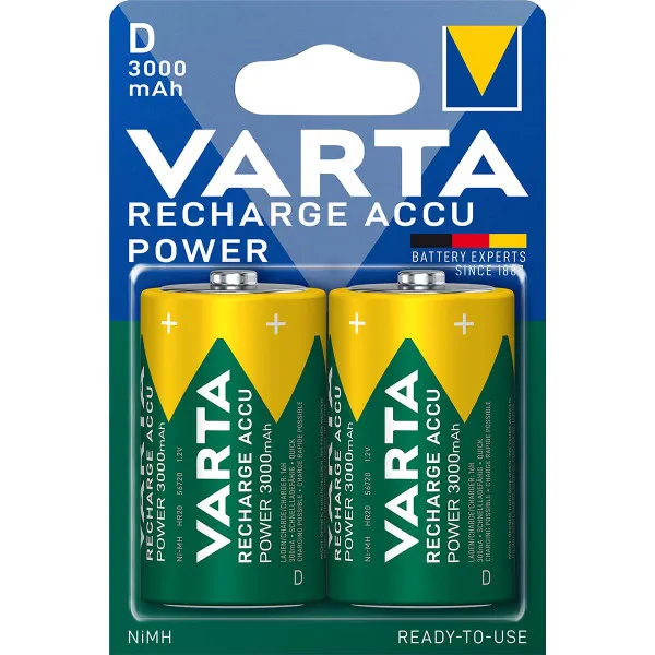 VARTA-56720B Tip D HR20 1,2V 3000mAh, Punjiva NiMH baterija PAK2 Slika 2