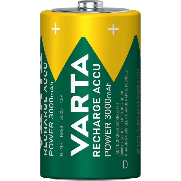 VARTA-56720B Tip D HR20 1,2V 3000mAh, Punjiva NiMH baterija PAK2 Slika 1
