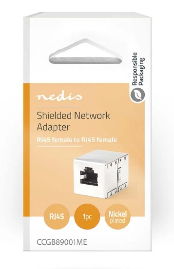 NEDIS CCGB89001ME Network Coupler, CAT5, Shielded, RJ45 Female, ABS Slika 3