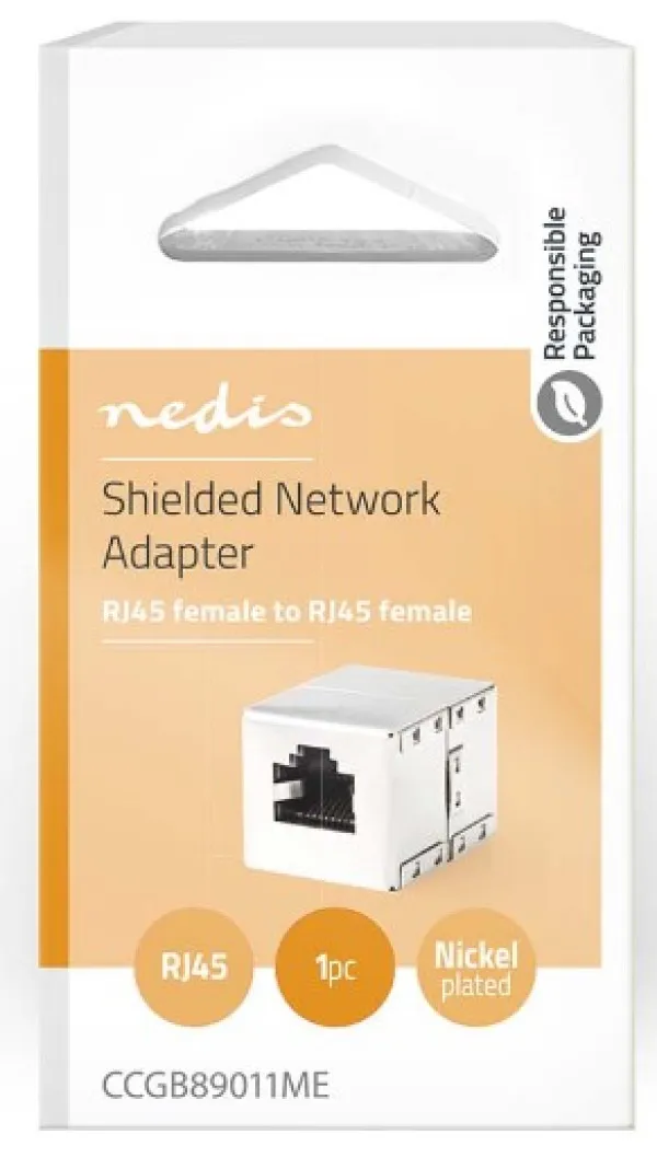 NEDIS CCGB89011ME Network Coupler, CAT6, Shielded, RJ45 Female, Metal Slika 2