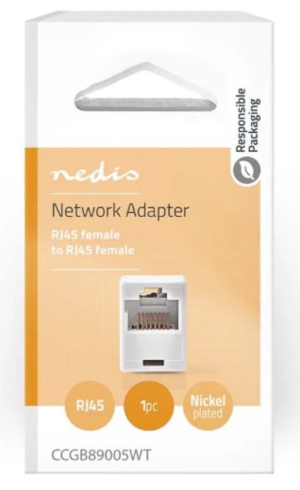 NEDIS CCGB89005WT Network Coupler, CAT5, Unshielded, RJ45 Female, Straight, ABS Slika 3