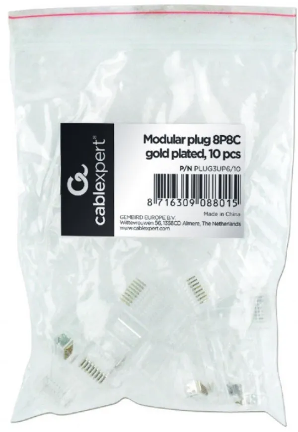 GEMBIRD PLUG3UP6/10 Gembird RJ45 Cat5 UTP 10kom u pakovanju / CENA PO PAKOVANJU Slika 1