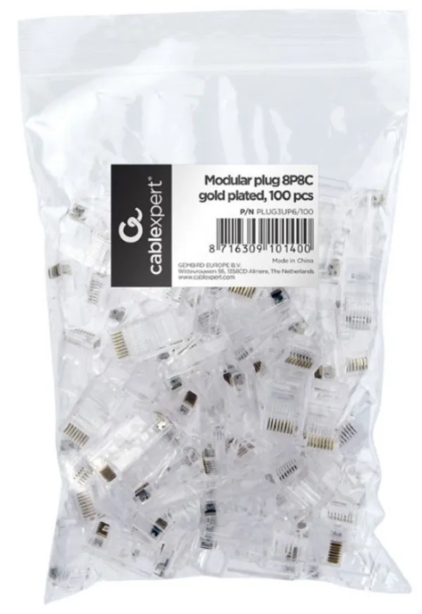 GEMBIRD PLUG3UP6/100 Gembird RJ45 Cat5 UTP 100kom u pakovanju / CENA PO PAKOVANJU Slika 1