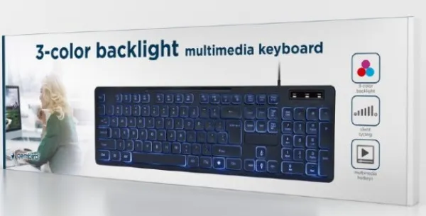 GEMBIRD KB-UML3-02 Gembird LED multimedijalna tastatura sa pozadinskim osvetljenjem, US layout USB Slika 1
