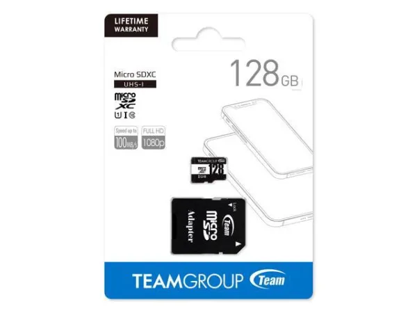 TEAM GROUP x-TeamGroup MICRO SDXC 128GB 100/20MP/s UHS-I U1 C10 +SD Adapter TUSDX128GCL10U03 Fo Slika 1