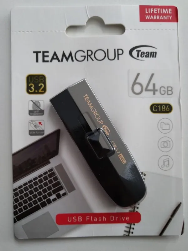 TEAM GROUP TeamGroup 64GB C186 USB 3.2 BLACK TC186364GB01 Slika 3
