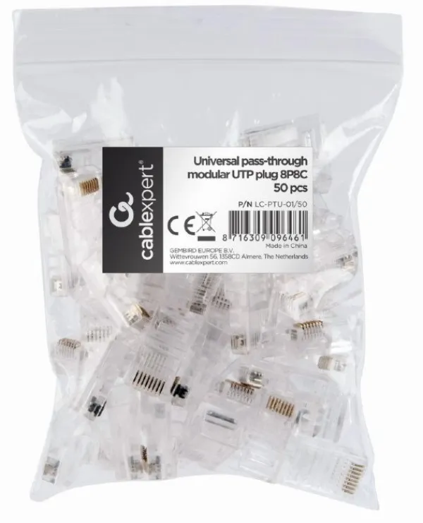 GEMBIRD LC-PTU-01/50 Gembird Universal pass-through modular CAT5 UTP plug 8P8C, 50 u pak /CENA PO PAKOVANJU Slika 3