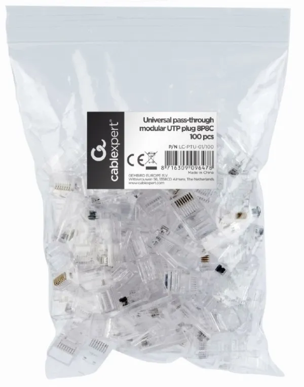 GEMBIRD LC-PTU-01/100 Gembird Universal pass-through modular CAT5 UTP plug 8P8C, 100u pak /CENA PO PAKOVANJU Slika 3