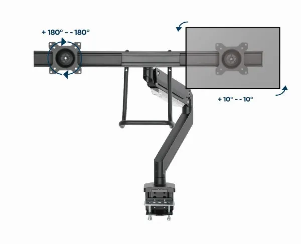 GEMBIRD MA-DA2-04 Gembird Podesivi stoni drzac za dva monitora, tilt, 17-32 max.2x8kg Slika 4