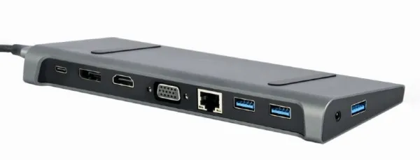 GEMBIRD A-CM-COMBO9-02 Gembird USB type-C 9-u-1 adapter Hub3.0 + HDMI + DisplayPort + VGA + PD + LAN A Slika 6